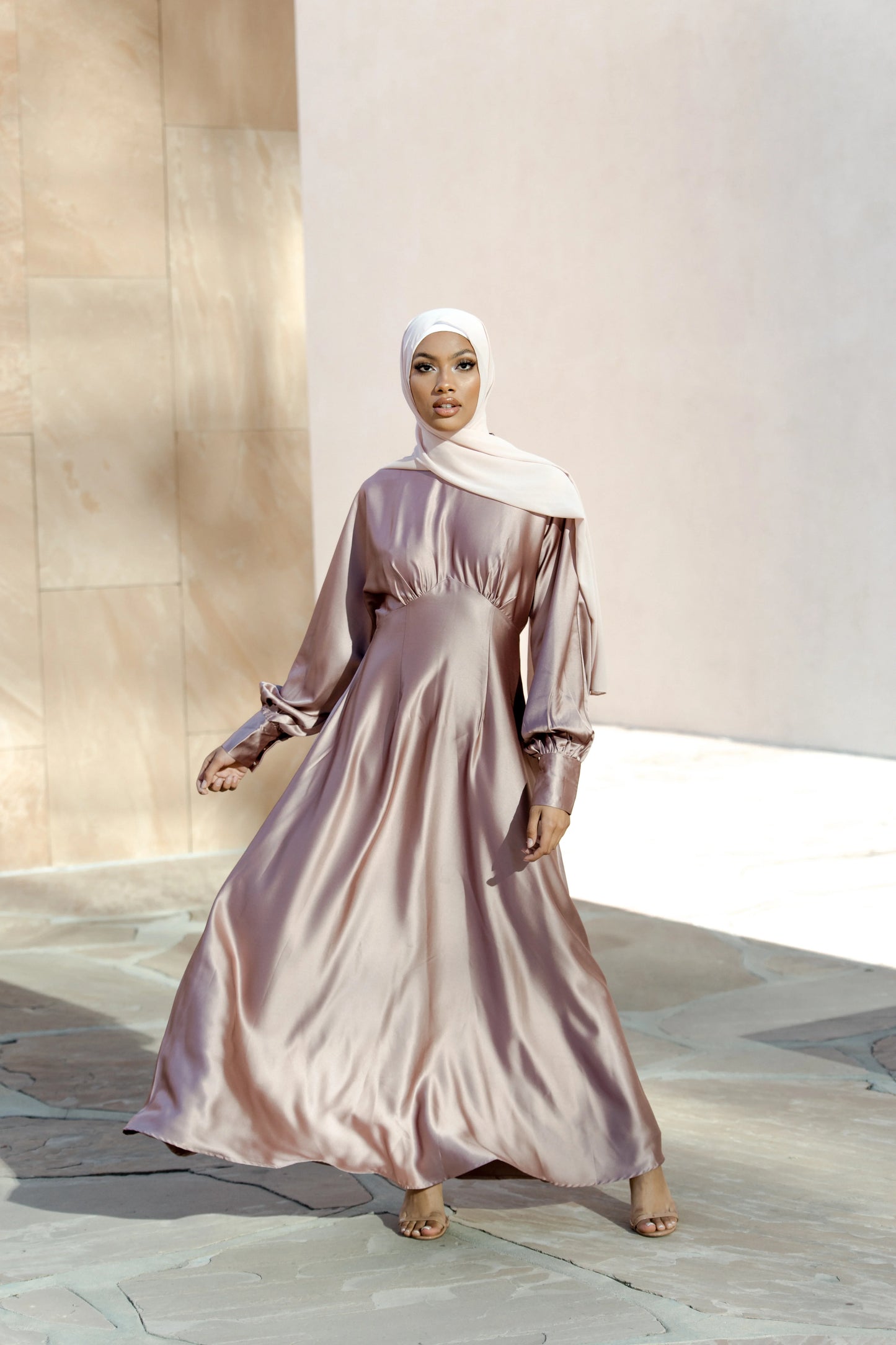 Imelda Batwing Dress – Rose Taupe