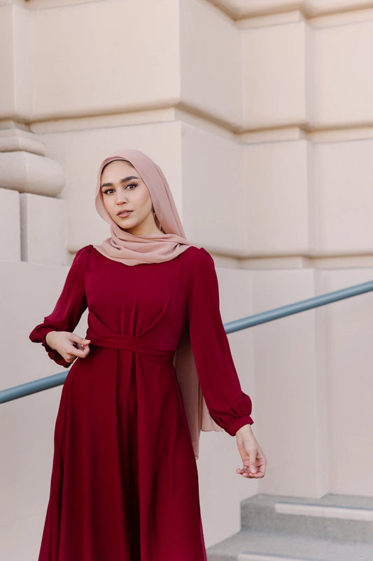 Imani Wrap Maxi Dress – Ruby Red