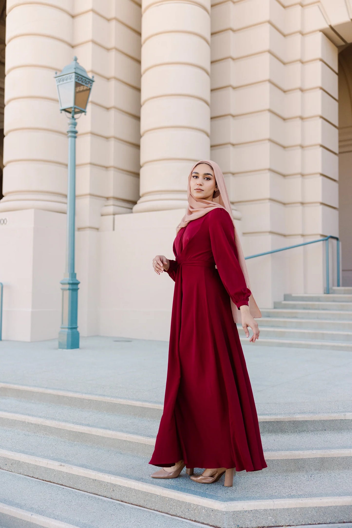 Imani Wrap Maxi Dress – Ruby Red