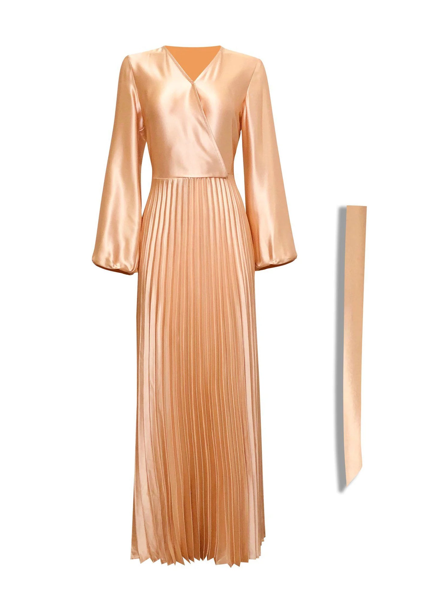 Pleated Wrap Gown – Sunlight Gold